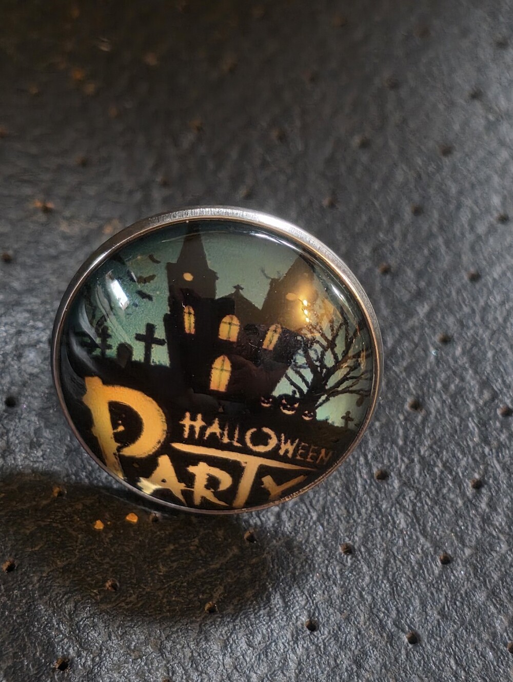 Halloween Party Festive Earrings X 2 W Silver Tone Bezel BROOCH